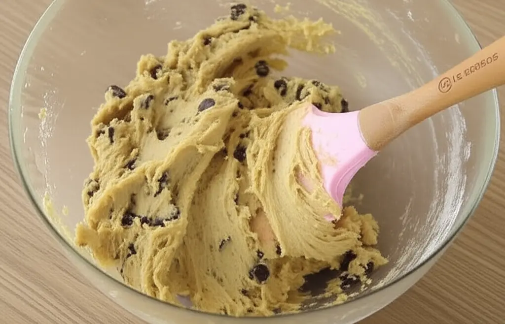 Pâte à cookies américains avec pépites de chocolat incorporées