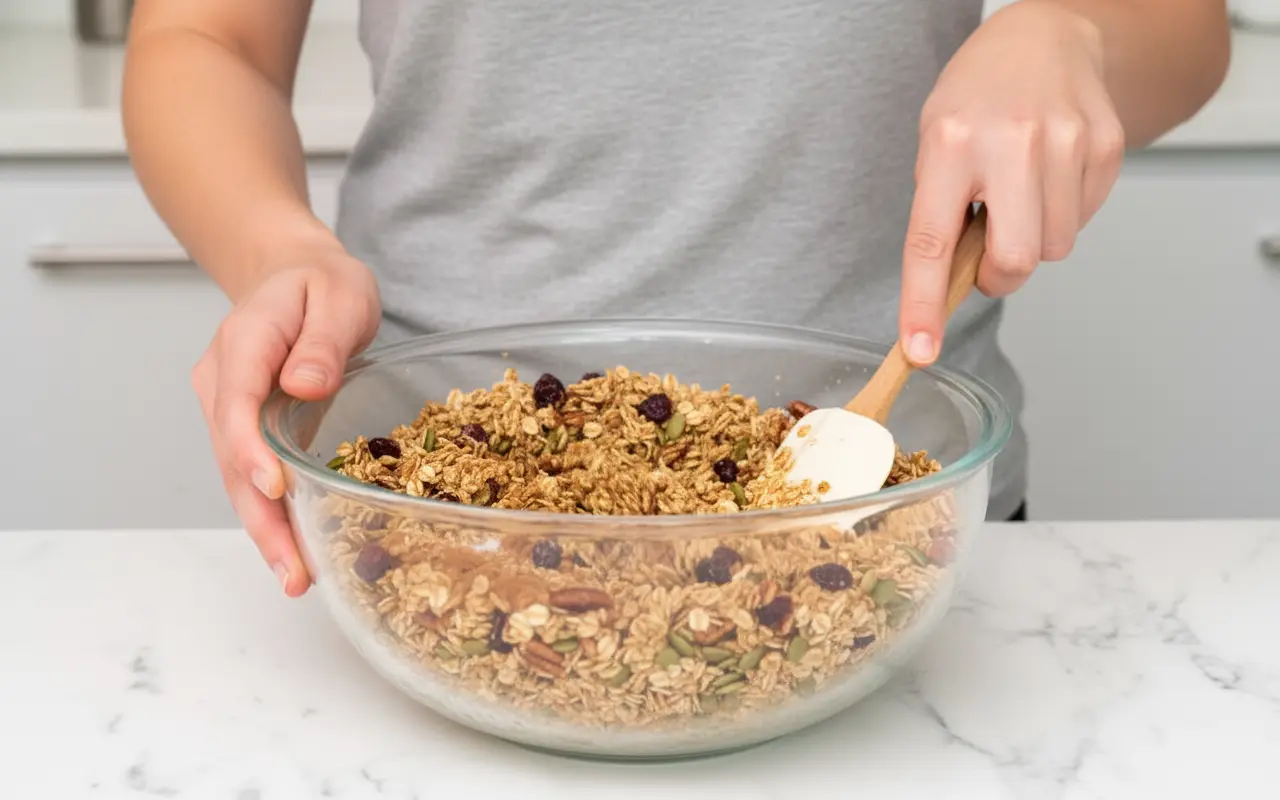 Mélange d'avoine, noix et épices pour granola maison