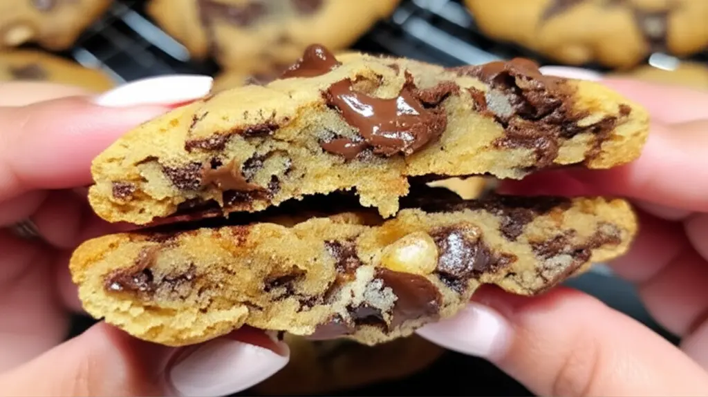 Cookies américains moelleux refroidissant sur grille après cuisson