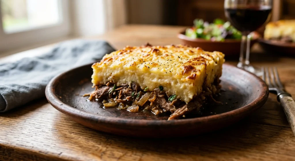 un part de Hachis parmentier au confit de canard