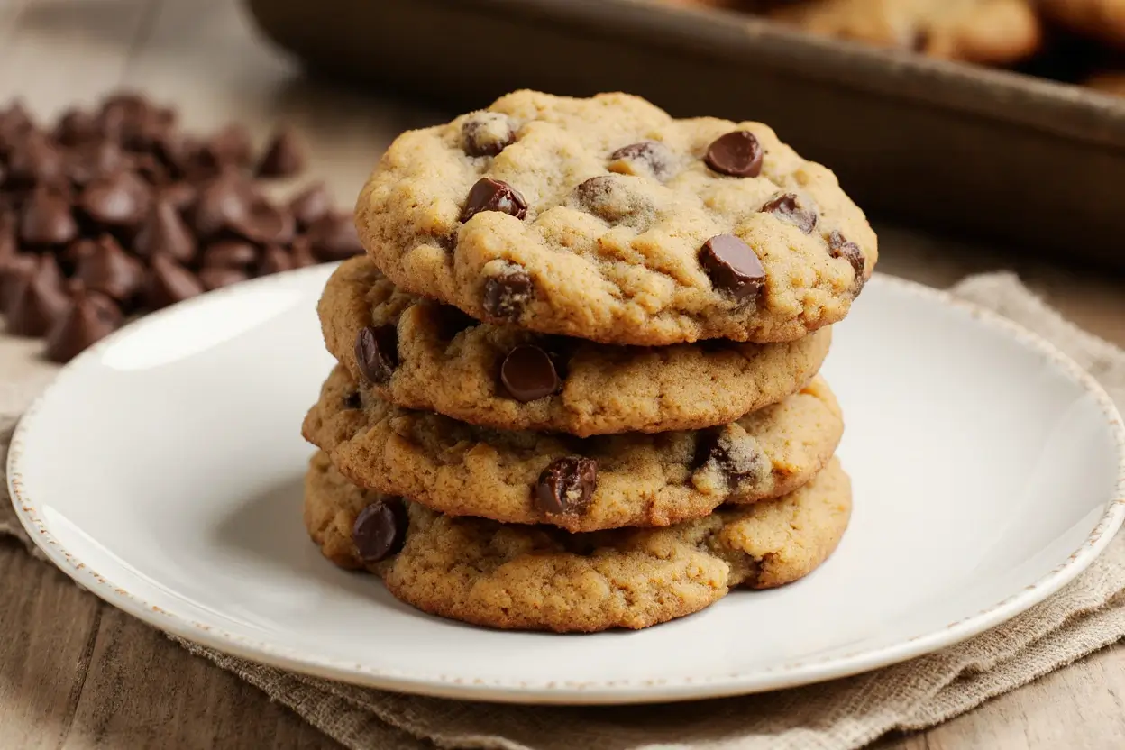 Recette cookies moelleux parfaits avec pépites de chocolat fondantes sur une grille de refroidissement.