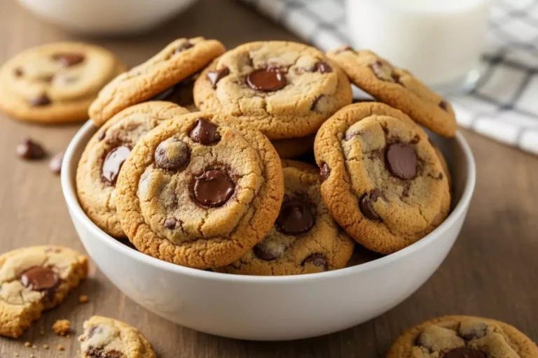 Cookies Subway maison dans un bol blanc avec des bords dorés et un cœur moelleux