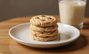 Cookies moelleux au chocolat comme à la Mie Caline empilés sur une assiette