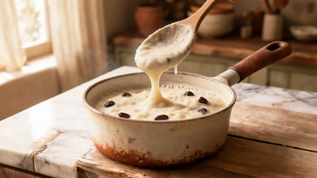 Appareil à gâteau de semoule lié aux œufs, lisse et brillant