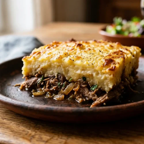 un part de Hachis parmentier au confit de canard